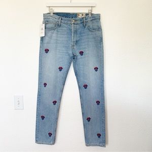 SIWY x Disney Embroidered Minnie Mouse Straight Leg Jeans High Rise NWT SIZE 27